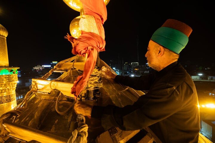 Photos: Dust-cleaning golden dome of Imam Hussain Shrine on eve of Muharram