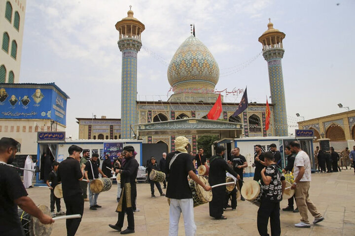 تصاویر| عزاداری هیئات مذهبی شیراز در جوار حرم مطهر سیدعلاالدین حسین(ع)