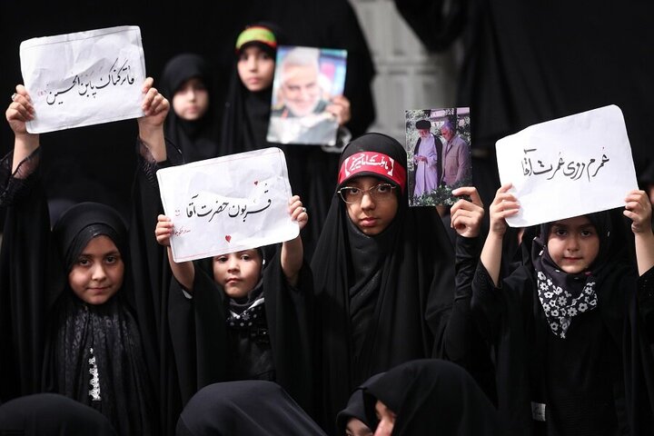 Photos: Mourning ceremony on eve of Ashura held in presence of Imam Khamenei