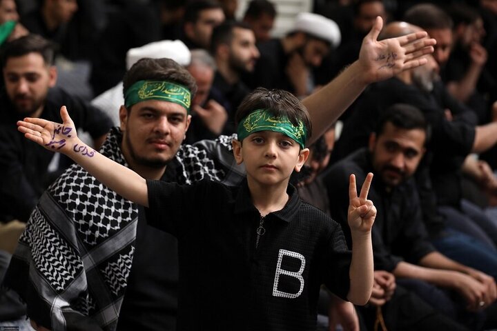 Photos: Mourning ceremony on eve of Ashura held in presence of Imam Khamenei
