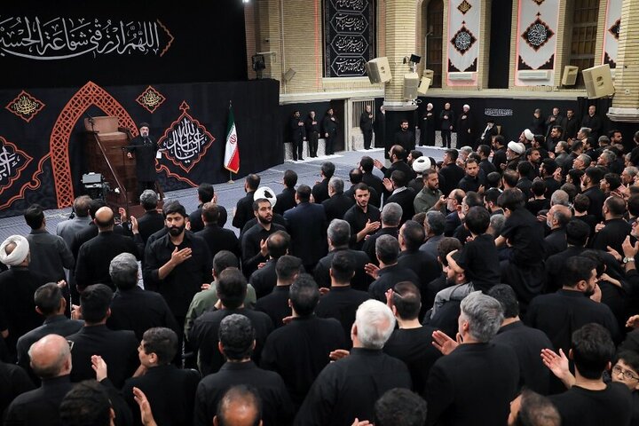 Photos: Mourning ceremony on eve of Ashura held in presence of Imam Khamenei