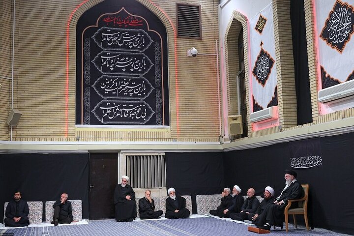 Photos: Mourning ceremony on eve of Ashura held in presence of Imam Khamenei