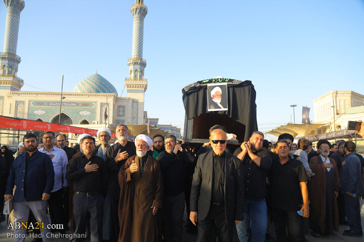 مراسم تشییع پیکر مرحوم آیت الله نعیم‌آبادی در شهر قم