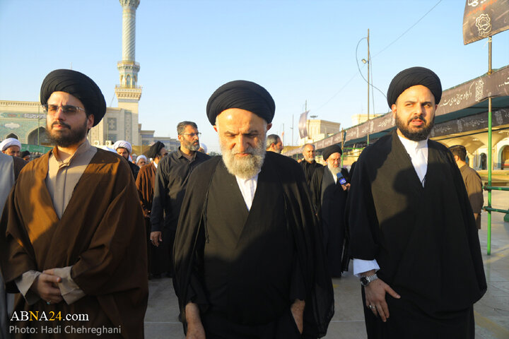مراسم تشییع پیکر مرحوم آیت الله نعیم‌آبادی در شهر قم