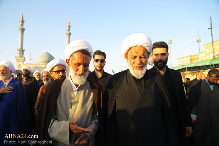 مراسم تشییع پیکر مرحوم آیت الله نعیم‌آبادی در شهر قم