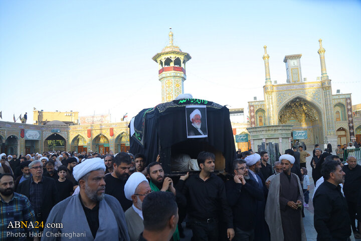 مراسم تشییع پیکر مرحوم آیت الله نعیم‌آبادی در شهر قم
