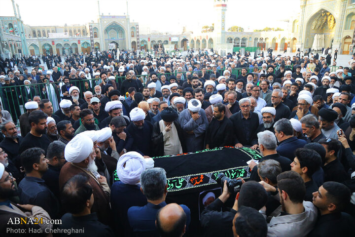 مراسم تشییع پیکر مرحوم آیت الله نعیم‌آبادی در شهر قم