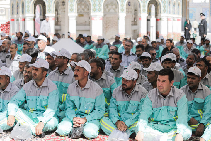 گزارش تصویری | آیین اذن خدمت خادمین شهری در اربعین حسینی