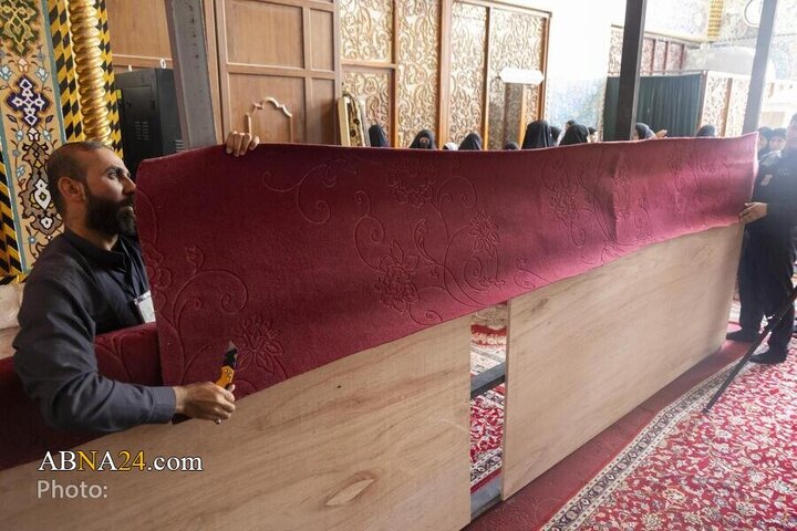 آماده‌سازی ورودی‌های حرم مطهر حضرت ابوالفضل برای اربعین حسینی