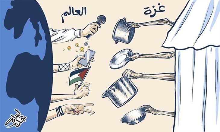 Cartoon: This is reality in Gaza; We are dying of hunger while world watches in silence