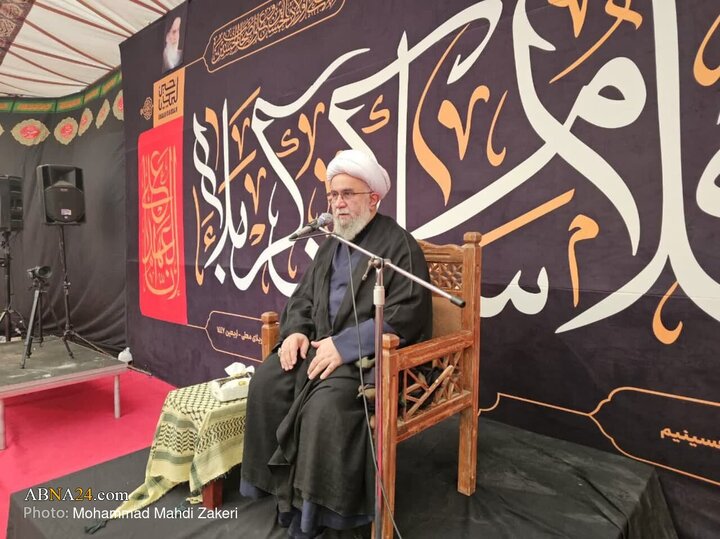 گزارش تصویری | حضور و سخنرانی دبیرکل مجمع جهانی اهل‌بیت(ع) در موکب محسنین در کربلا