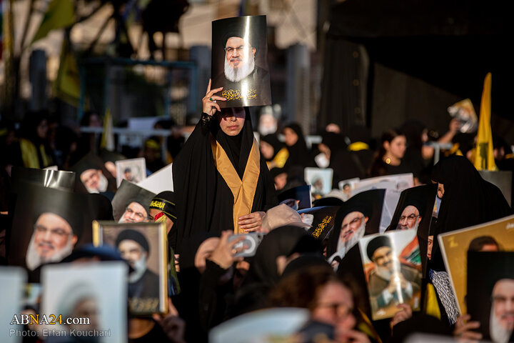 مراسم اولین سالگرد شهادت سیدحسن نصرالله در ضاحیه بیروت