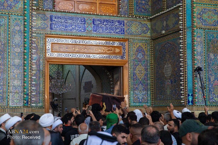 تشییع پیکر همسر مکرمه آیت‌الله العظمی سیستانی در حرم امیرالمؤمنین (ع)