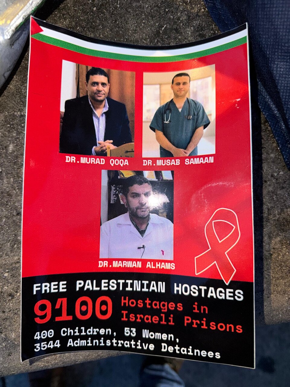 Visual protest in UK urges global solidarity with imprisoned Palestinians