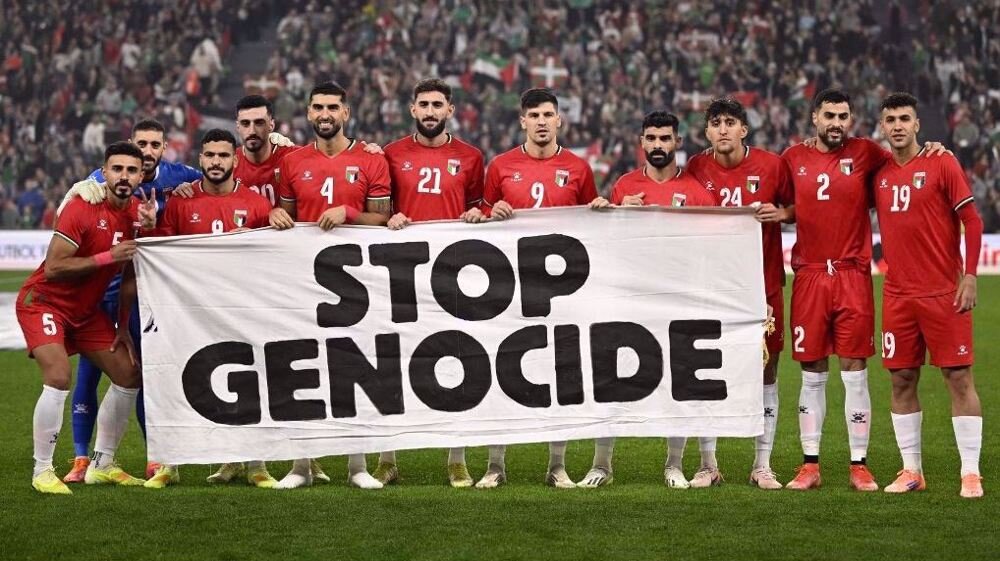Friendly football match in Spain becomes show of solidarity with Palestine
