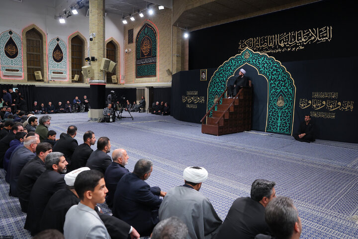 Imam Khamenei attends first night of mourning ceremony for Hazrat Zahra