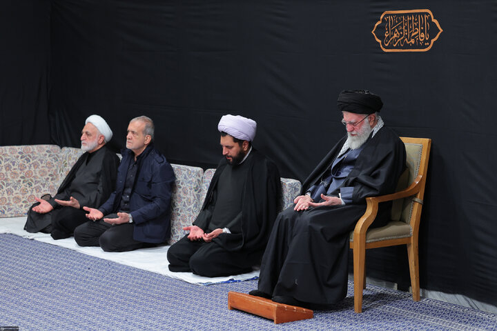 Imam Khamenei attends first night of mourning ceremony for Hazrat Zahra