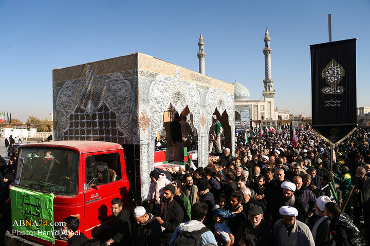 تشییع پیکر ۷ شهید گمنام همزمان با شهادت حضرت فاطمه زهرا(س) در قم