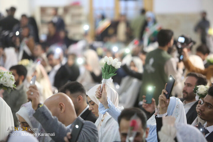 جشن بزرگ ازدواج دانشجویی در حرم حضرت فاطمه معصومه‌(س)