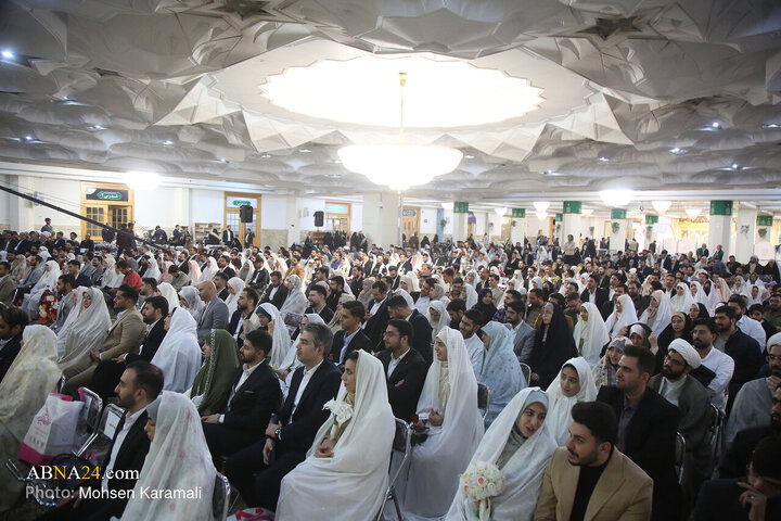 جشن بزرگ ازدواج دانشجویی در حرم حضرت فاطمه معصومه‌(س)