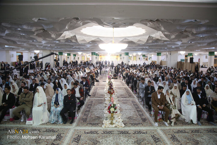 جشن بزرگ ازدواج دانشجویی در حرم حضرت فاطمه معصومه‌(س)