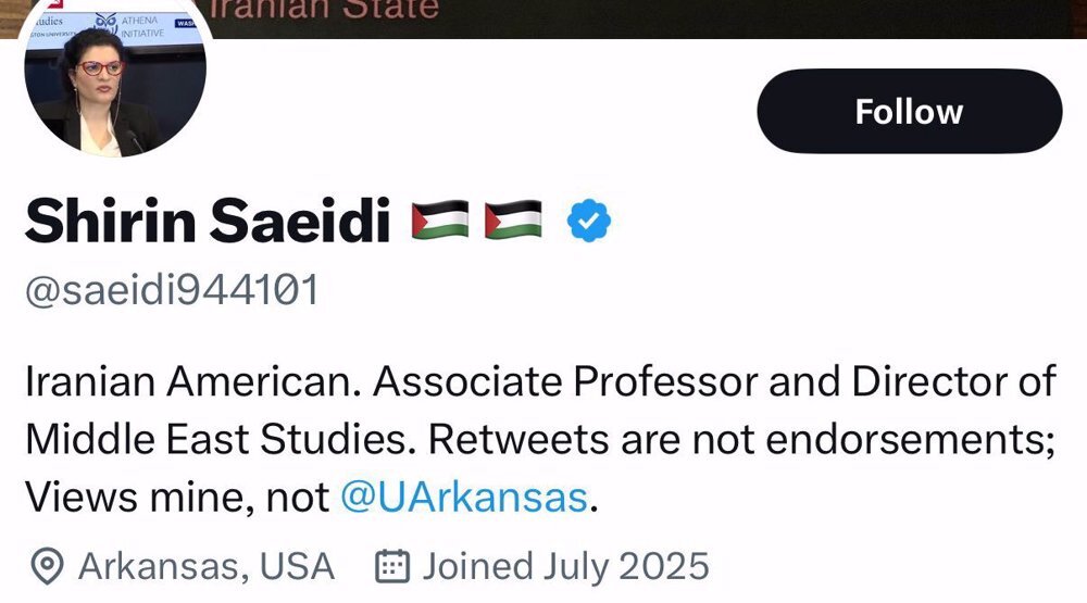 University of Arkansas in US fires Iranian professor over support for Iran, Palestine