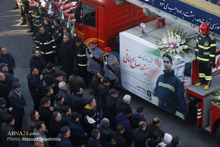 Photos: Funeral ceremony of Martyred Firefighter Saleh Amani in Tabriz