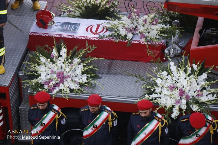 Photos: Funeral ceremony of Martyred Firefighter Saleh Amani in Tabriz
