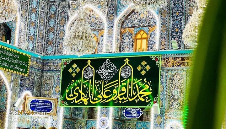 تصاویر | تزئین حرم امام حسین(ع) با کتیبه و پارچه‌نوشته‌ها به مناسبت میلاد امام باقر(ع)