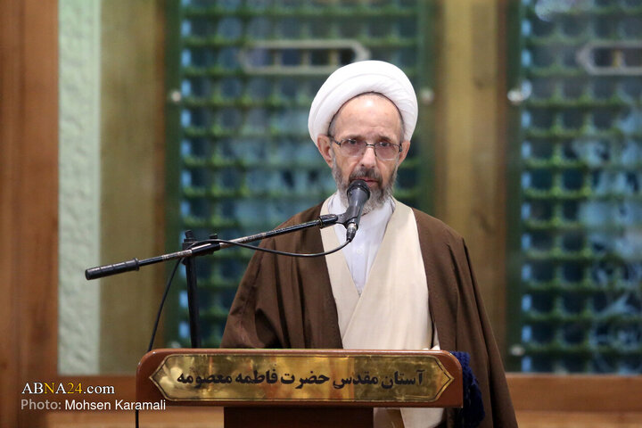 آیین خطبه‌خوانی خادمان حرم حضرت معصومه(س) در بزرگداشت آیت‌الله مصباح یزدی