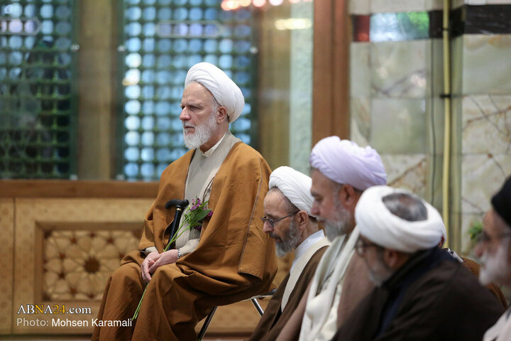 آیین خطبه‌خوانی خادمان حرم حضرت معصومه(س) در بزرگداشت آیت‌الله مصباح یزدی