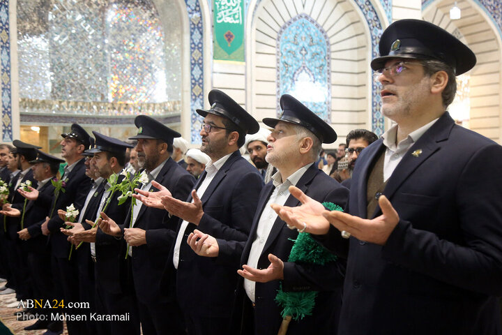 آیین خطبه‌خوانی خادمان حرم حضرت معصومه(س) در بزرگداشت آیت‌الله مصباح یزدی