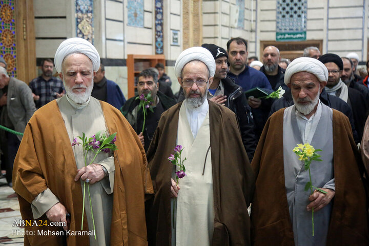 آیین خطبه‌خوانی خادمان حرم حضرت معصومه(س) در بزرگداشت آیت‌الله مصباح یزدی