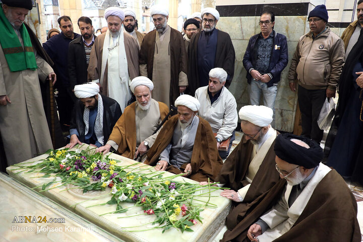 آیین خطبه‌خوانی خادمان حرم حضرت معصومه(س) در بزرگداشت آیت‌الله مصباح یزدی