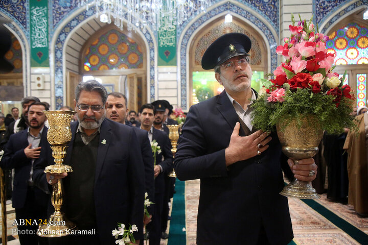 آیین خطبه‌خوانی خادمان حرم حضرت معصومه(س) در بزرگداشت آیت‌الله مصباح یزدی