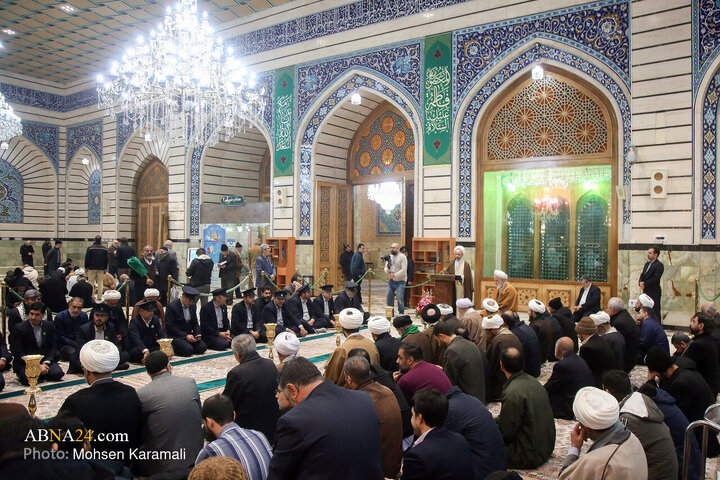 آیین خطبه‌خوانی خادمان حرم حضرت معصومه(س) در بزرگداشت آیت‌الله مصباح یزدی