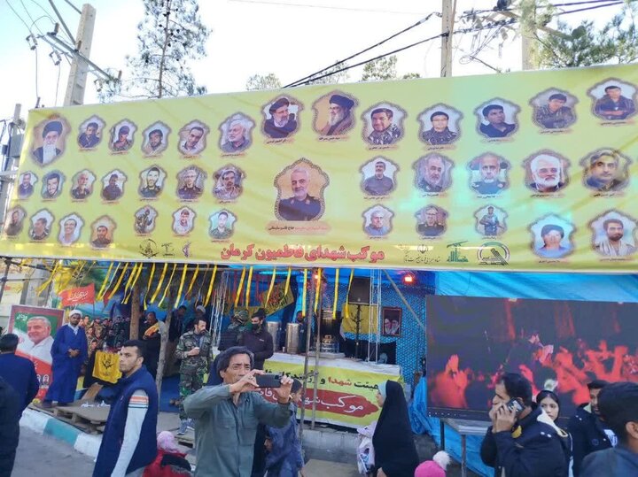 Photos: Fatemiyoun Mawkib in Kerman Provides Services to Pilgrims of Martyr Soleimani’s Tomb