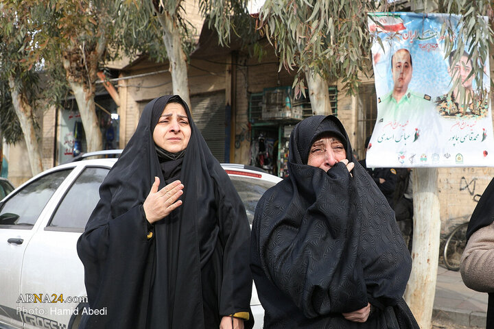 Photos: Funeral for two security forces martyred by rioters in Qom