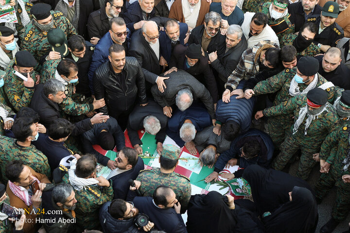 Photos: Funeral for two security forces martyred by rioters in Qom