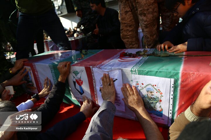 Photos: Funeral Ceremony of Four Security Martyrs in Sari, Iran