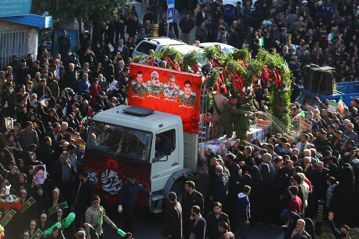 Photos: Funeral Ceremony of Four Security Martyrs in Sari, Iran