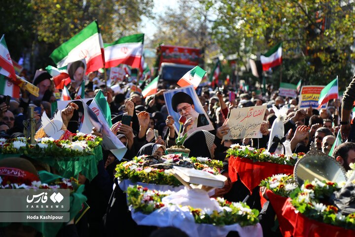 Photos: Funeral Ceremony of Four Security Martyrs in Sari, Iran