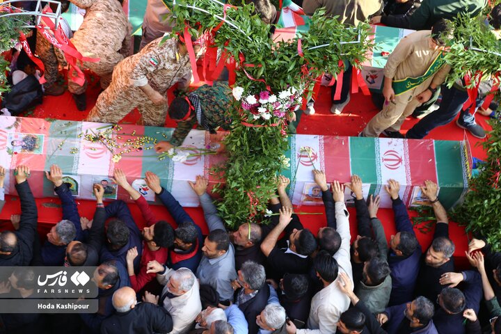 Photos: Funeral Ceremony of Four Security Martyrs in Sari, Iran