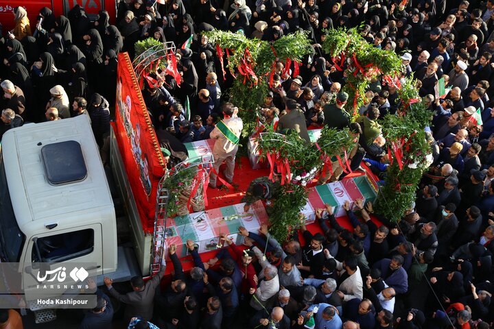 Photos: Funeral Ceremony of Four Security Martyrs in Sari, Iran