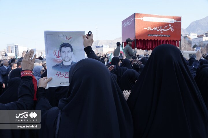Photos: Funeral Ceremony of Security Martyr in Lorestan Province