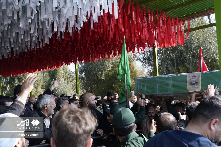 Photos: Funeral Ceremony of Security Martyr in Lorestan Province