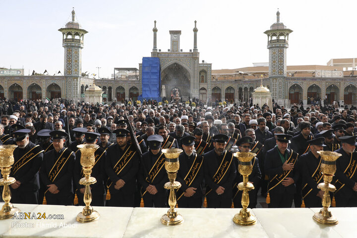 دسته عزاداری خادمان حضرت معصومه(س) در روز شهادت امام موسی کاظم(ع)