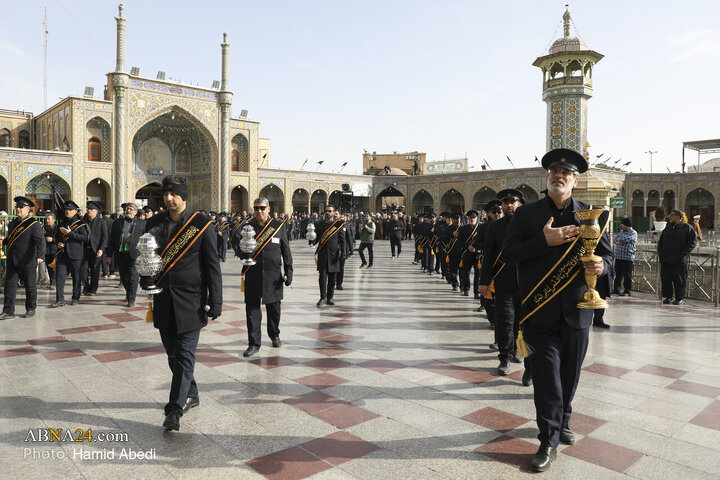 دسته عزاداری خادمان حضرت معصومه(س) در روز شهادت امام موسی کاظم(ع)
