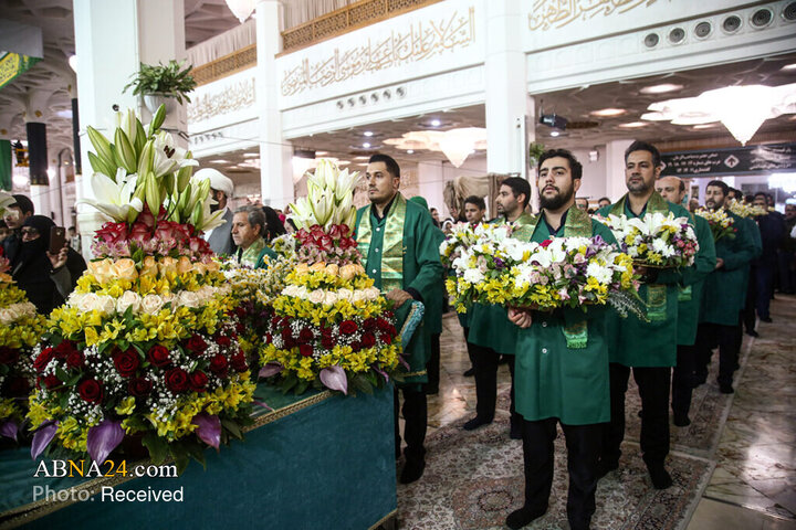 گل‌آرایی ضریح مطهر کریمه اهل‌بیت(س) به مناسبت عید سعید مبعث