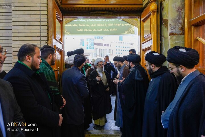 تشییع پیکر برادر آیت‌الله العظمی سیستانی در حرم امام علی(ع)